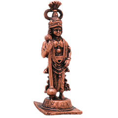 Copper Udupi Sri Krishna Idol Bal Gopal Govinda Murti Tamra Vigraha Puja Mandir Home Decor Gift Sculpture , Brown, 2.5 Inch, 1 Piece