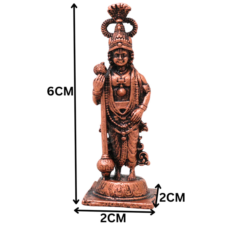 Copper Udupi Sri Krishna Idol Bal Gopal Govinda Murti Tamra Vigraha Puja Mandir Home Decor Gift Sculpture , Brown, 2.5 Inch, 1 Piece
