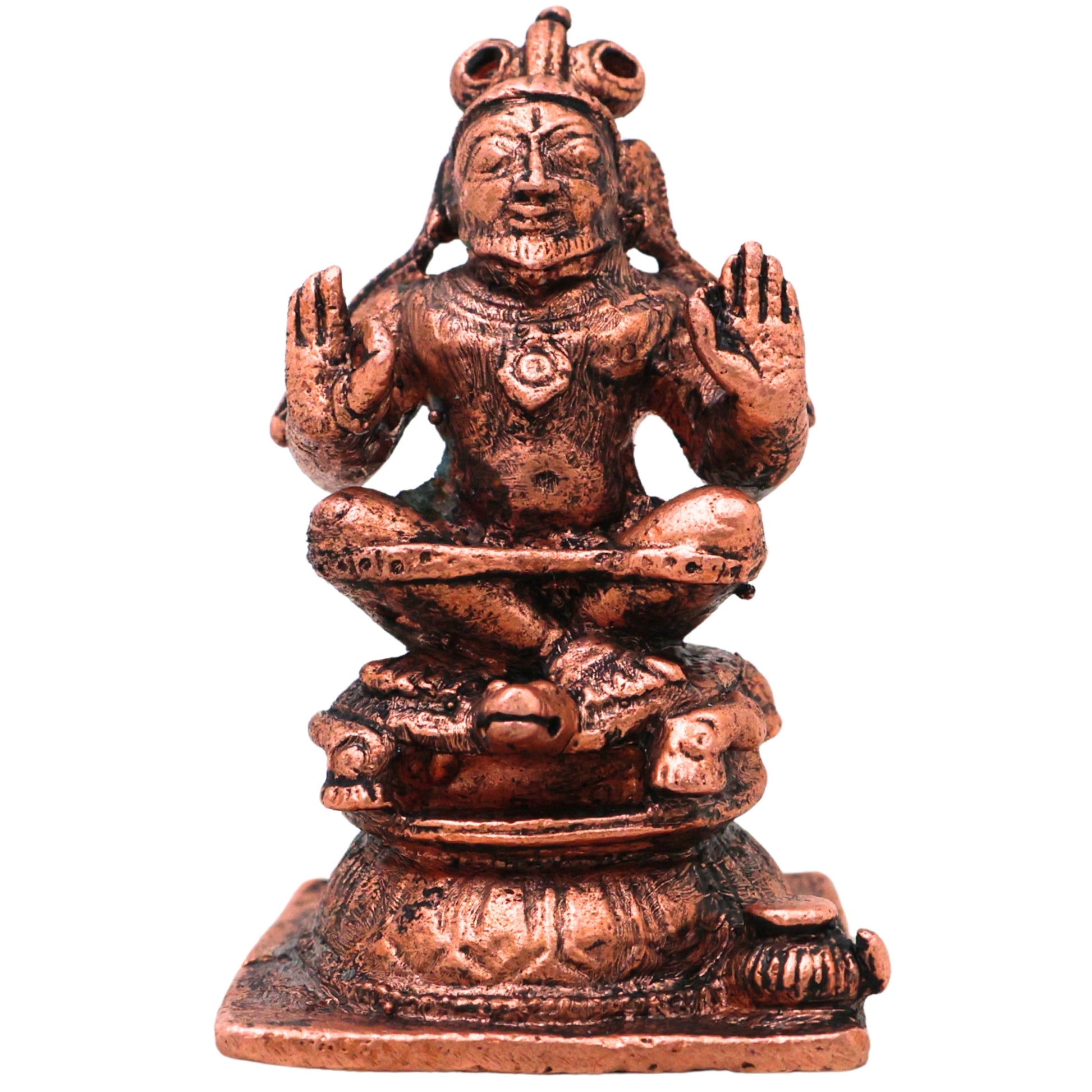 Copper Agastya Muni Agathiyar Siddhar Idol Tamra Vigraha Puja Murti Statue Home Decor Gift , Brown, 2.5 Inch, 1 Piece