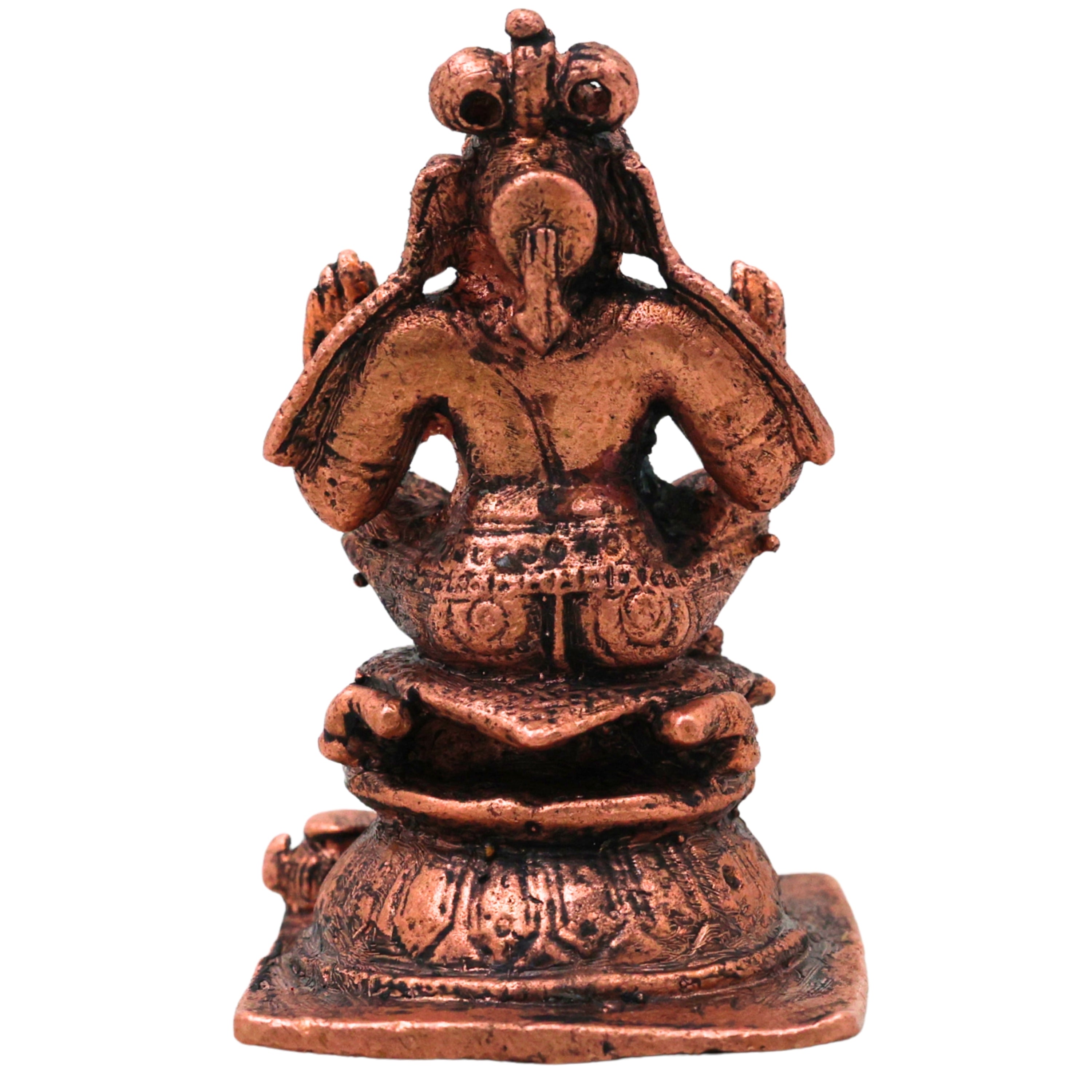 Copper Agastya Muni Agathiyar Siddhar Idol Tamra Vigraha Puja Murti Statue Home Decor Gift , Brown, 2.5 Inch, 1 Piece