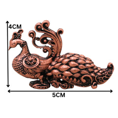 Copper Peacock Brooch Mayur Mor Pankh Pin Traditional Shilpa Vigraha Pooja Decor 4cm, Brown, 1.5 Inch, 1 Piece