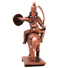 Copper Kalki Avatar Vishnu Idol Horse Rider Kalki Bhagwan Narayan Murti for Puja Home Temple Decor, Brown,  2.7 Inch, 1 Piece
