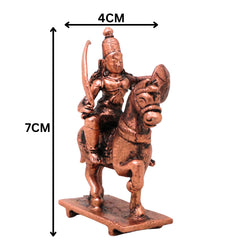 Copper Kalki Avatar Vishnu Idol Horse Rider Kalki Bhagwan Narayan Murti for Puja Home Temple Decor, Brown,  2.7 Inch, 1 Piece