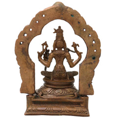 Bronze Rajarajeshwari Idol Kamakshi, Lalita Tripura Sundari Devi Murti Sri Vidya Parameshwari Shakti Statue for Pooja Mandir Home Decor, Brown, 5 Inch, 1 Piece
