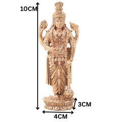 Bronze Vishnu Handcrafted Chola Narayana Perumal Idol for Pooja, Home Decor, Temple Worship & Gifting, Gold, 4 Inch, 1 Piece