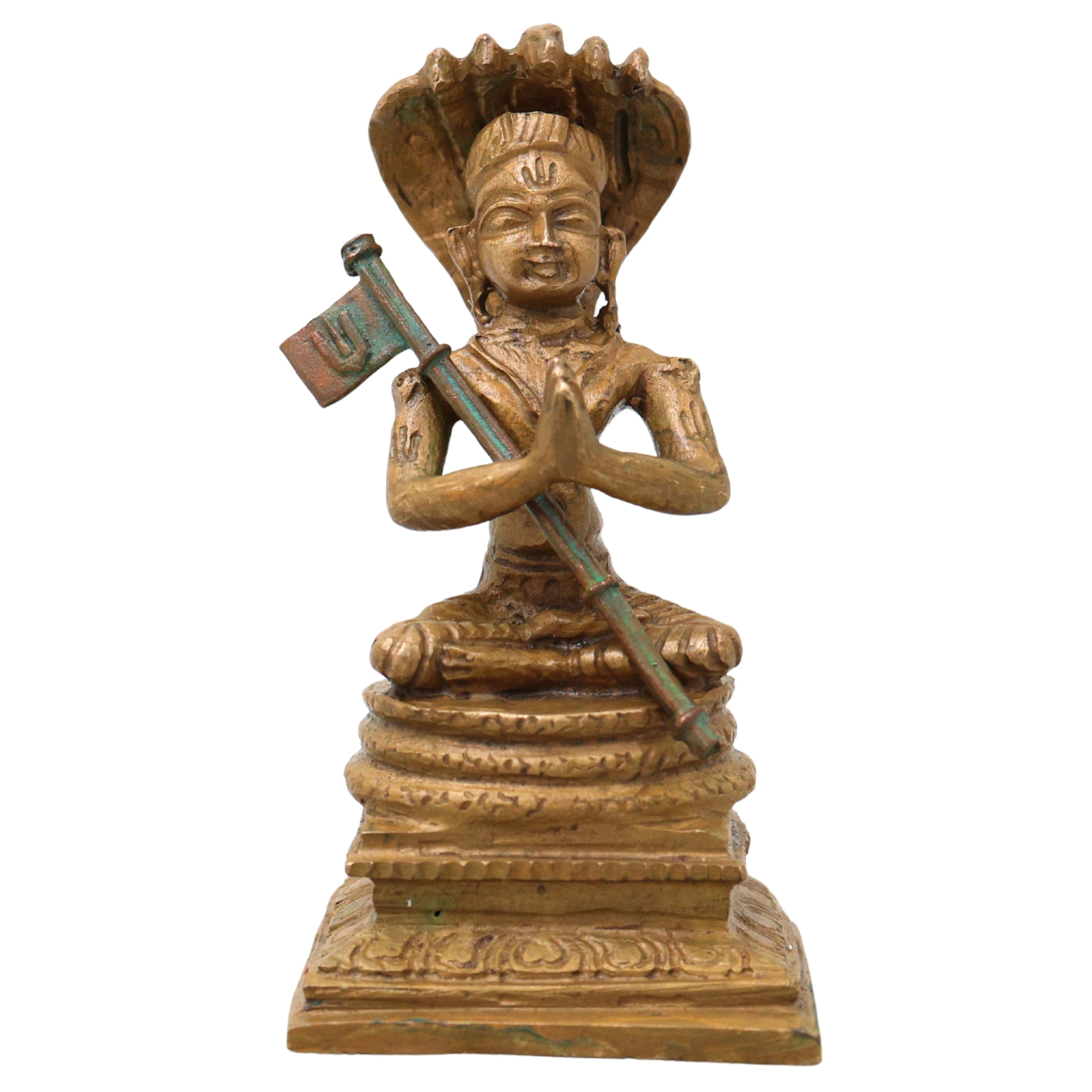 Bronze Manavalamamuni Idol Varavara Muni Yatindra Pravanar Sri Vaishnava Acharya Murti Panchaloha Style Statue for Pooja Mandir Home Decor Gift, Brown, 3 Inch, 1 Piece