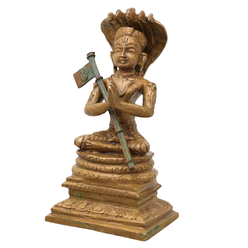 Bronze Manavalamamuni Idol Varavara Muni Yatindra Pravanar Sri Vaishnava Acharya Murti Panchaloha Style Statue for Pooja Mandir Home Decor Gift, Brown, 3 Inch, 1 Piece
