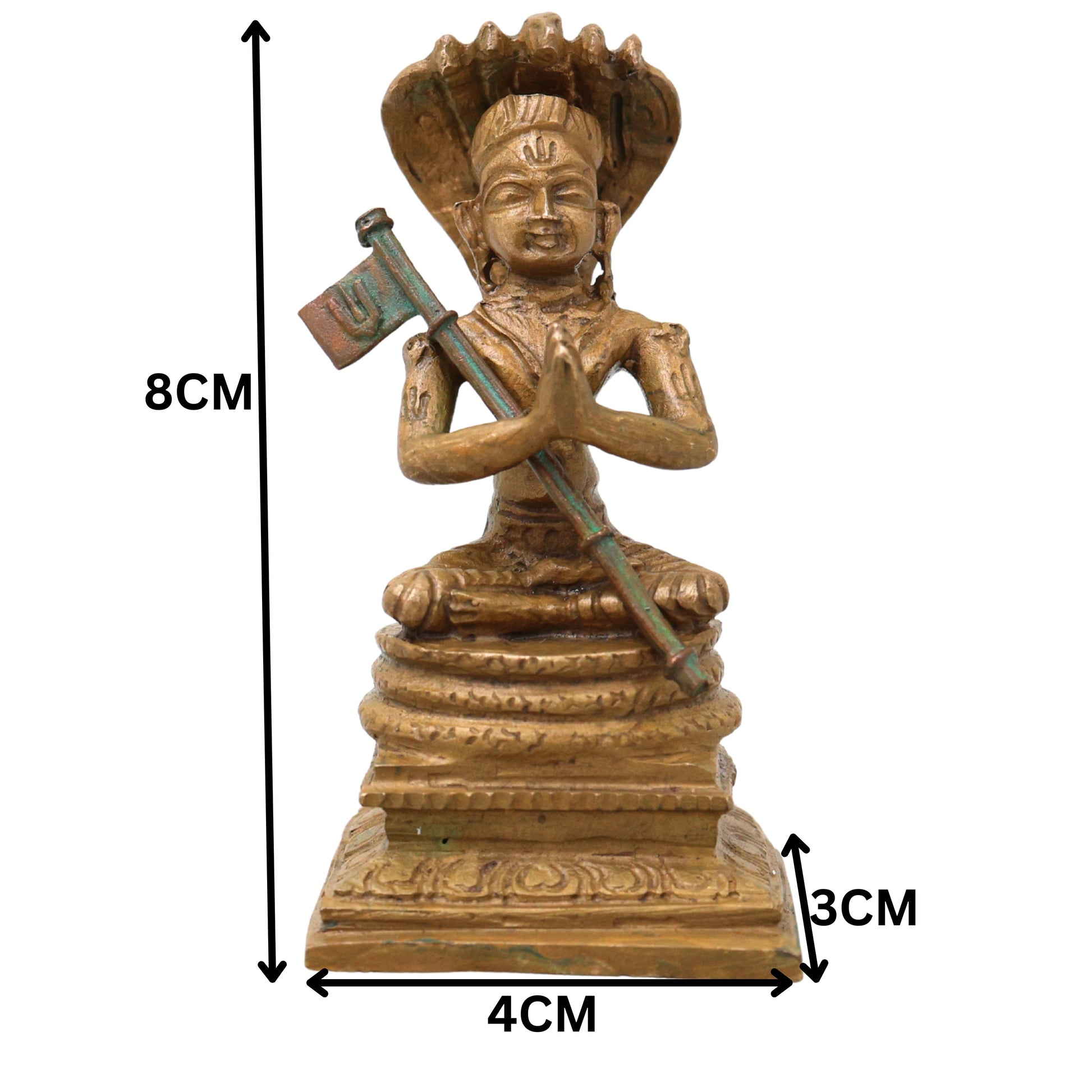 Bronze Manavalamamuni Idol Varavara Muni Yatindra Pravanar Sri Vaishnava Acharya Murti Panchaloha Style Statue for Pooja Mandir Home Decor Gift, Brown, 3 Inch, 1 Piece