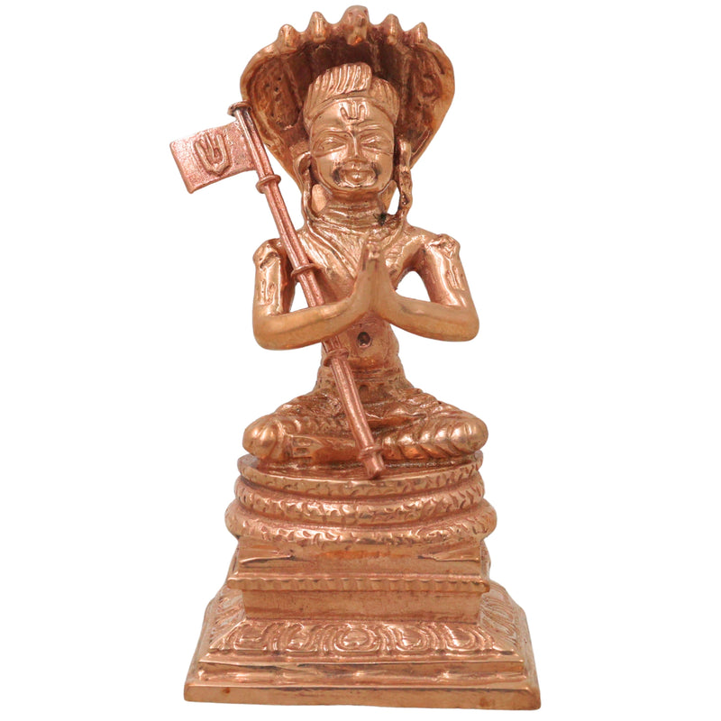Bronze Manavalamamuni Idol Varavara Muni Yatindra Pravanar Sri Vaishnava Acharya Panchaloha Style Murti Statue for Pooja Mandir Home Decor, Gold, 3 Inch, 1 Piece