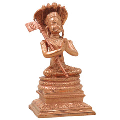 Bronze Manavalamamuni Idol Varavara Muni Yatindra Pravanar Sri Vaishnava Acharya Panchaloha Style Murti Statue for Pooja Mandir Home Decor, Gold, 3 Inch, 1 Piece