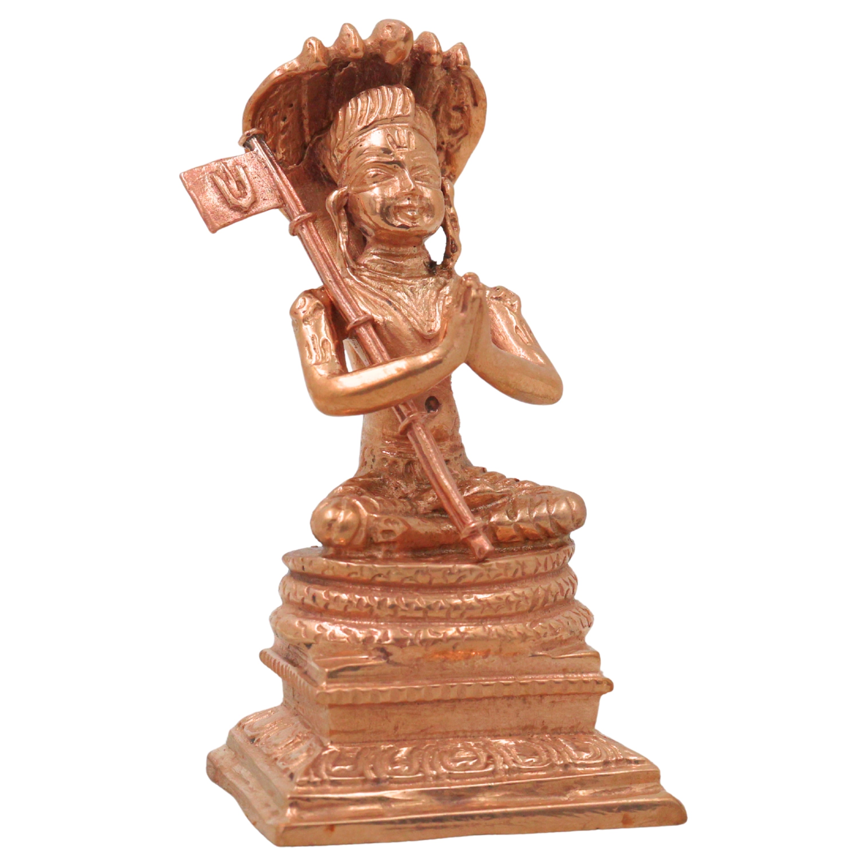 Bronze Manavalamamuni Idol Varavara Muni Yatindra Pravanar Sri Vaishnava Acharya Panchaloha Style Murti Statue for Pooja Mandir Home Decor, Gold, 3 Inch, 1 Piece