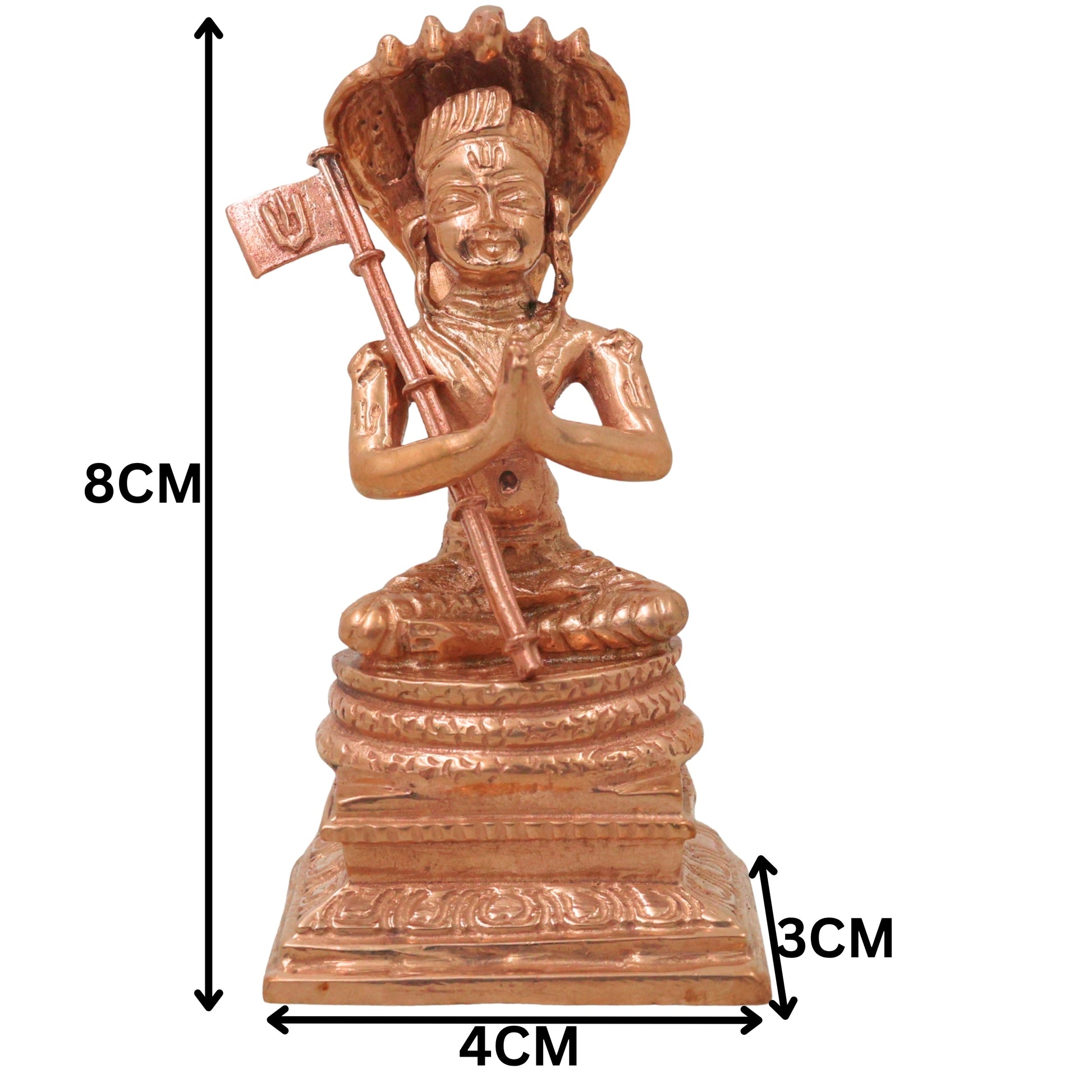 Bronze Manavala Mamunigal Nammalvar Ramanuja Idol Set Sri Vaishnava Acharya Murti Varavara Muni Satakopa Yatiraja Panchaloha Style Pooja Mandir Decor, Gold, 3 Inch, 1 Piece