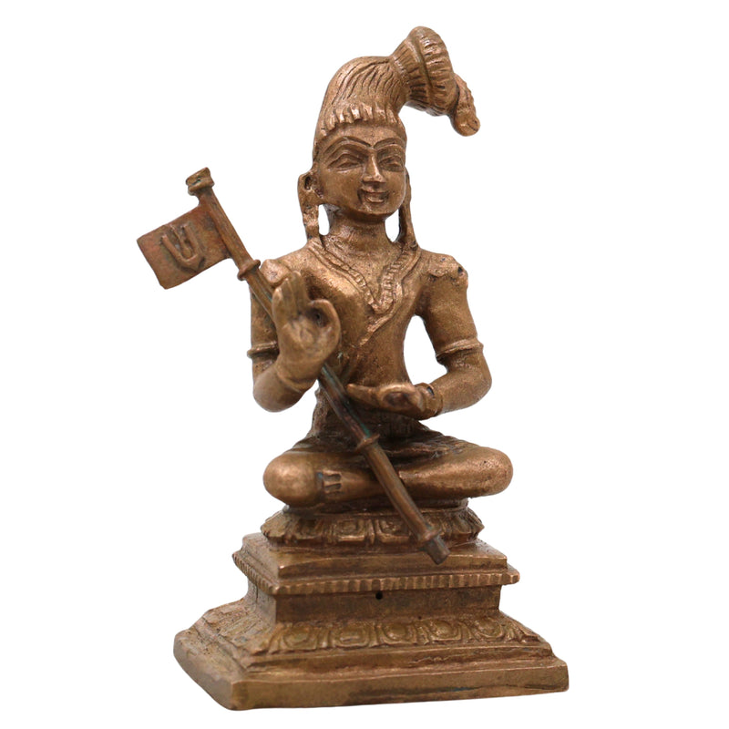Bronze Nammalvar Alwar Idol Satakopan Nammazhvar Murti Vaishnava Saint Statue for Pooja Home Decor, Brown, 3 Inch, 1 Piece