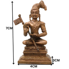 Bronze Nammalvar Alwar Idol Satakopan Nammazhvar Murti Vaishnava Saint Statue for Pooja Home Decor, Brown, 3 Inch, 1 Piece