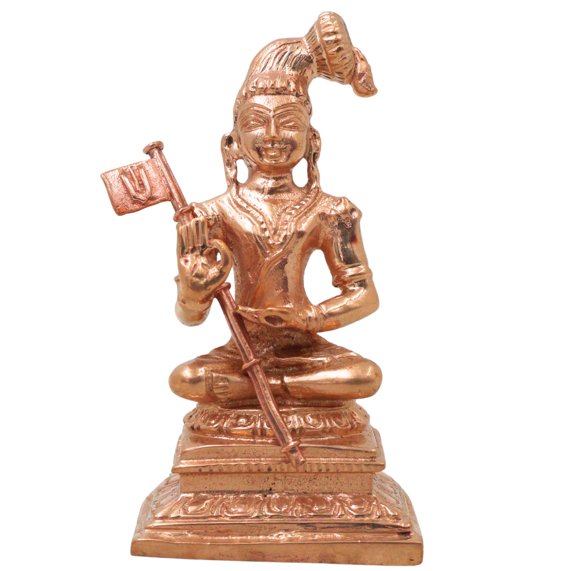 Bronze Nammalvar Idol Nammazhvar Alwar Satakopan Sadagopan Vaishnava Saint Murti Panchaloha Style Vigraham for Puja Mandir Home Decor, Gold, 3 Inch, 1 Piece