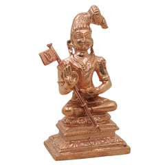 Bronze Nammalvar Idol Nammazhvar Alwar Satakopan Sadagopan Vaishnava Saint Murti Panchaloha Style Vigraham for Puja Mandir Home Decor, Gold, 3 Inch, 1 Piece
