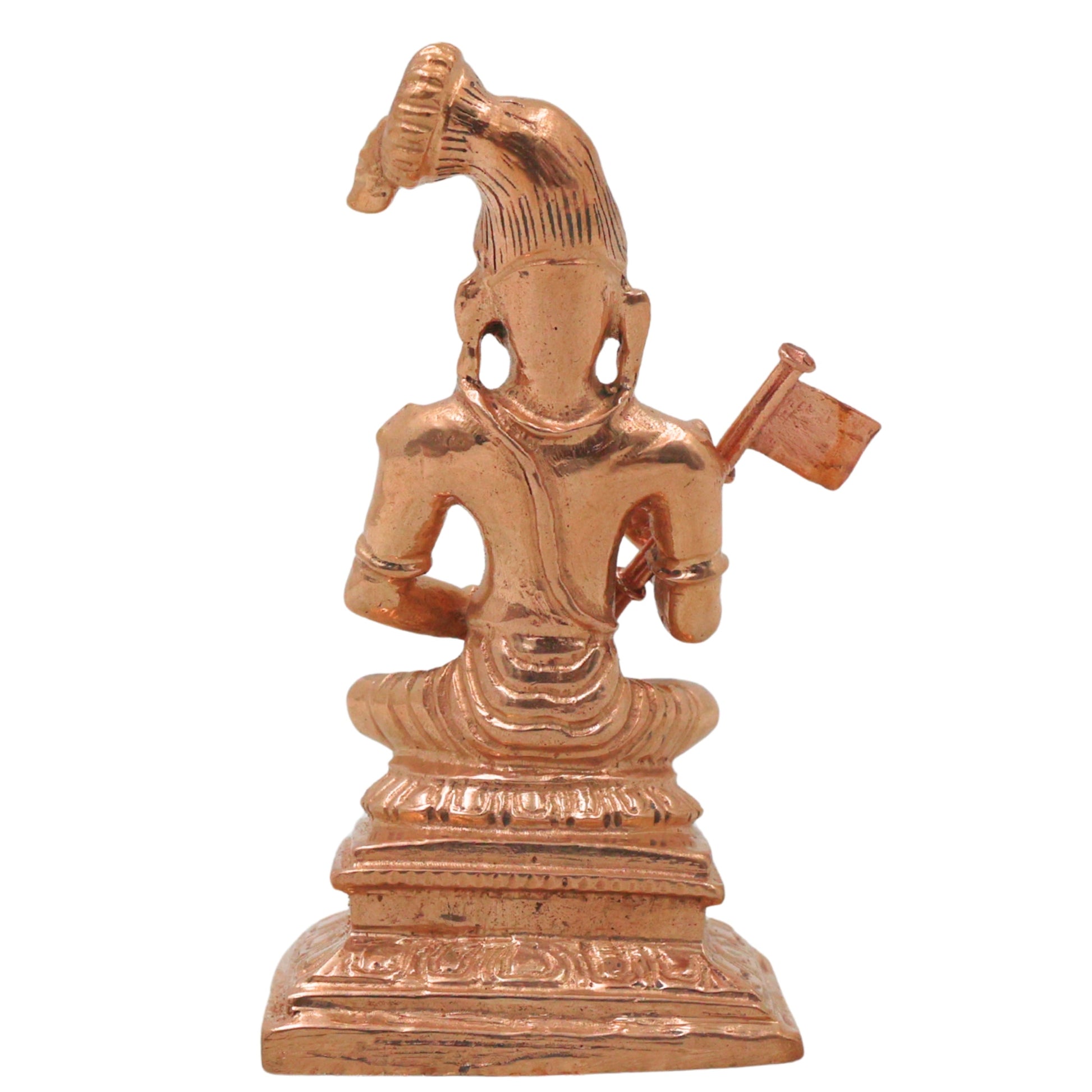 Bronze Nammalvar Idol Nammazhvar Alwar Satakopan Sadagopan Vaishnava Saint Murti Panchaloha Style Vigraham for Puja Mandir Home Decor, Gold, 3 Inch, 1 Piece