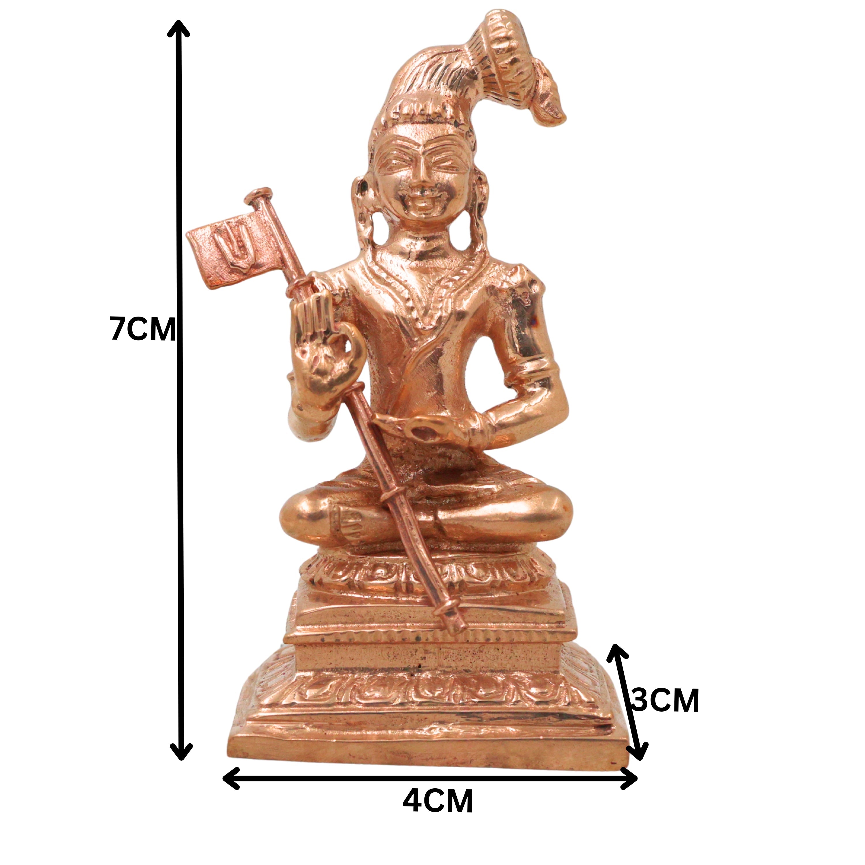 Bronze Nammalvar Idol Nammazhvar Alwar Satakopan Sadagopan Vaishnava Saint Murti Panchaloha Style Vigraham for Puja Mandir Home Decor, Gold, 3 Inch, 1 Piece