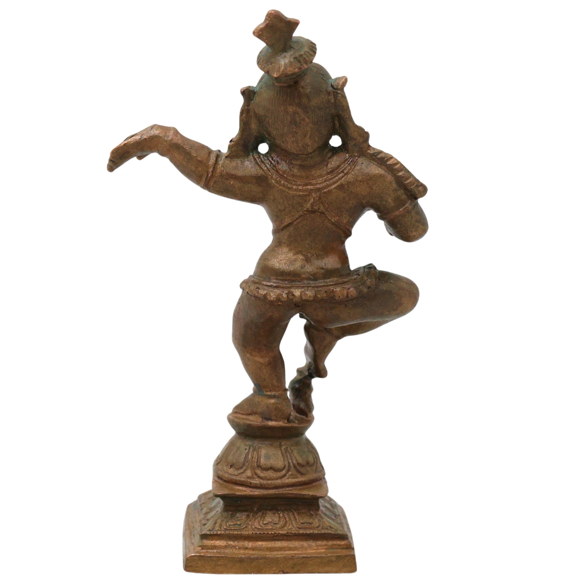 Bronze Krishna Idol Laddu Gopal, Murli, Manohar, Govind Bal Krishna Statue for Pooja Home Decor, Brown, 4.5 Inch, 1 Piece