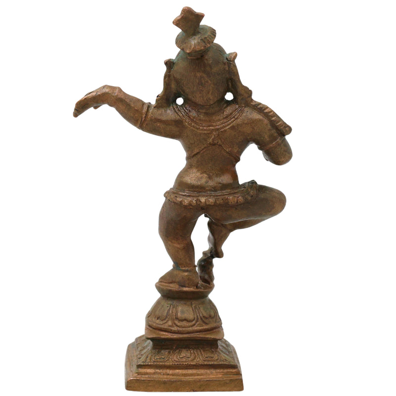 Bronze Krishna Idol Laddu Gopal, Murli, Manohar, Govind Bal Krishna Statue for Pooja Home Decor, Brown, 4.5 Inch, 1 Piece