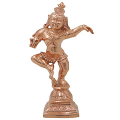 Bronze Krishna Idol Laddu Gopal, Venugopal Murli Manohar Govind Gopal Statue for Pooja Decor, Gold, 4.5 Inch, 1 Piece