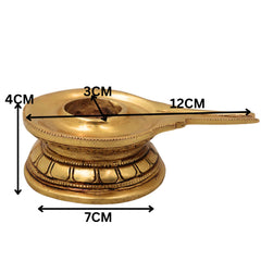 Brass Shaligram Stand Peetham Saligram Yoni Base Puja Chowki Mandir Asana Peetal Pital Pittal Simhasanam Holder, Gold, 1.5 Inch, 1 Piece
