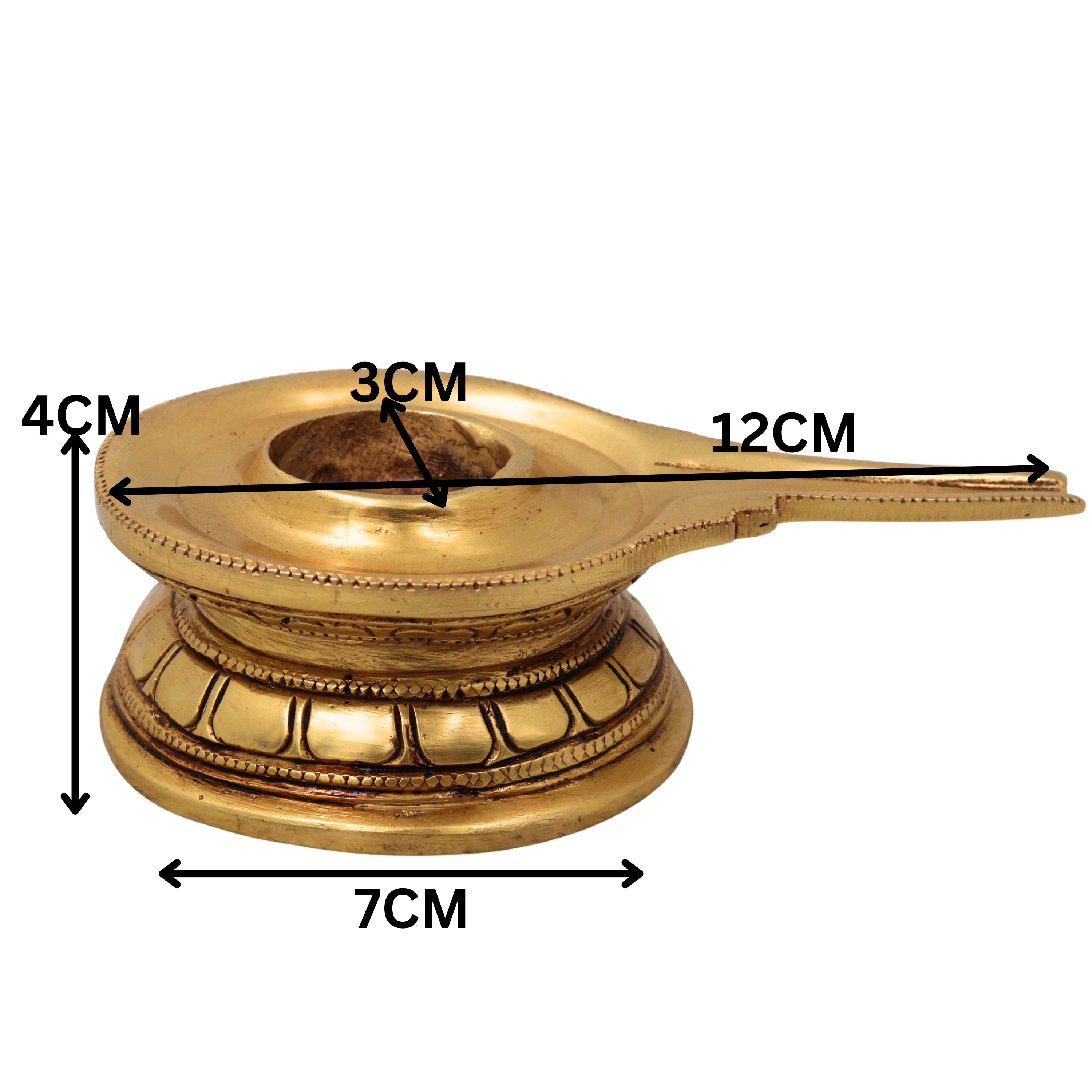 Brass Shaligram Stand Peetham Saligram Yoni Base Puja Chowki Mandir Asana Peetal Pital Pittal Simhasanam Holder, Gold, 1.5 Inch, 1 Piece