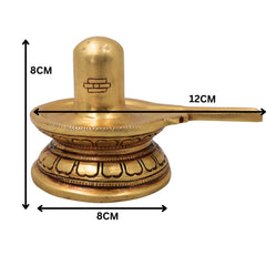 Brass Shiva Lingam Shivling Mahadev Shivalinga Jyotirlinga Peetal Pital Pittal Lingam Murti for Pooja Mandir Home Decor Gift, Gold, 3 Inch, 1 Piece