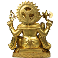Brass Ganesha Idol Ganapati Vinayaka Vigneshwara Murti Large Temple Decor Statue, Gold, 30.5 Inch, 1 Piece