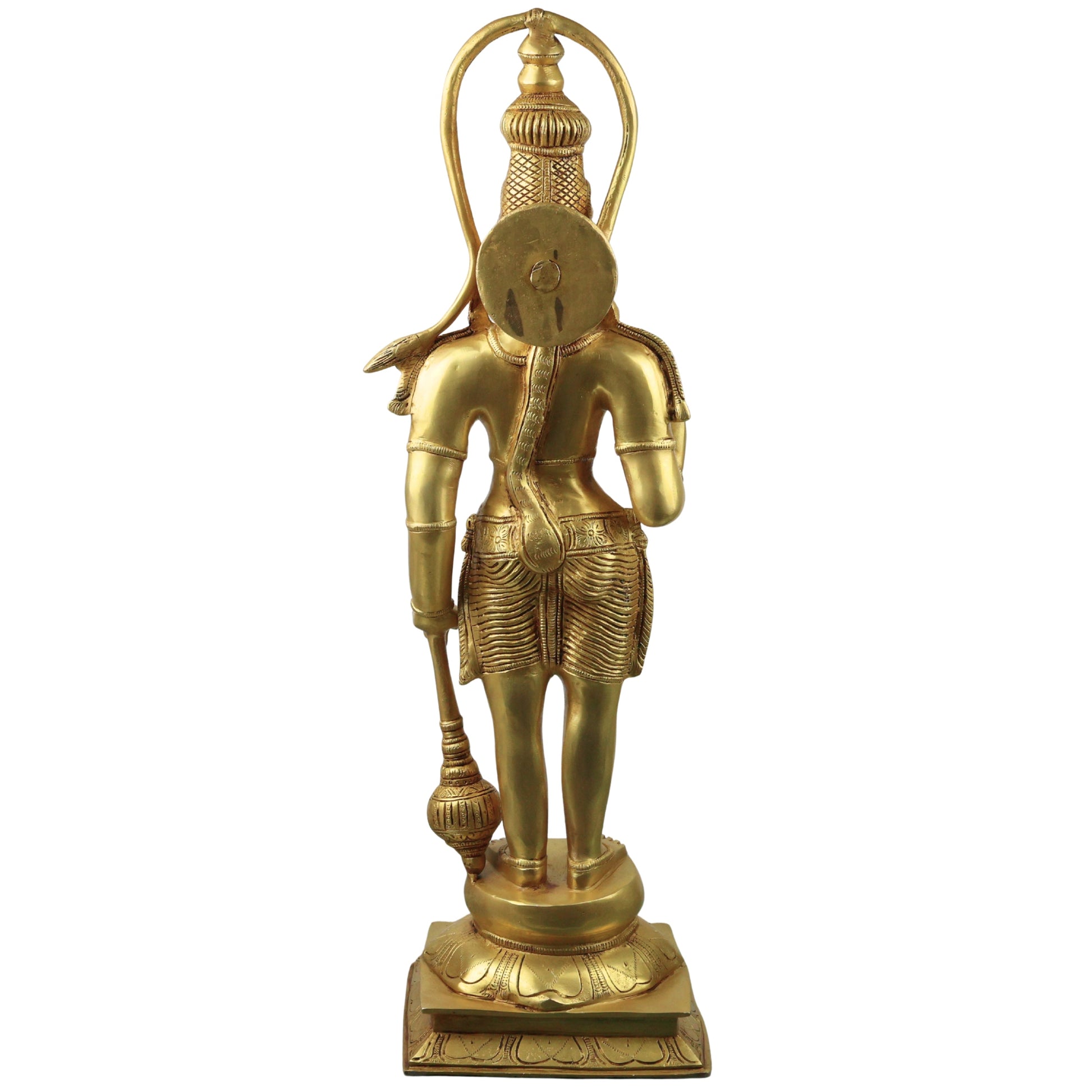 Brass Hanuman Murti Bajrangbali Sankatmochan Anjaneya Maruti Ram Bhakt Idol Statue for Pooja Decor 70 cm, Gold, 27.5 Inch, 1 Piece