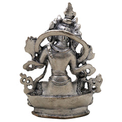 Brass Tara Maa Idol Silver Coated, Maa Tara Devi Murti, Mahavidya Ugra Tara, Neel Saraswati, Tarini Maa Statue for Puja, Home Decor & Spiritual Gift, Silver, 3.5 Inch, 1 Piece