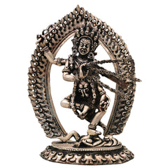 Brass With Silver Coated Handcrafted Kurukulla Devi Idol, Kurukulla Kali Red Tara Vajrayogini Mahavidya Tantric Goddess Murti for Pooja, Spiritual Sadhana, Home Decor & Sacred Gift Statue, Silver, 5.5 Inch, 1 Piece