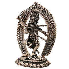 Brass With Silver Coated Handcrafted Kurukulla Devi Idol, Kurukulla Kali Red Tara Vajrayogini Mahavidya Tantric Goddess Murti for Pooja, Spiritual Sadhana, Home Decor & Sacred Gift Statue, Silver, 5.5 Inch, 1 Piece
