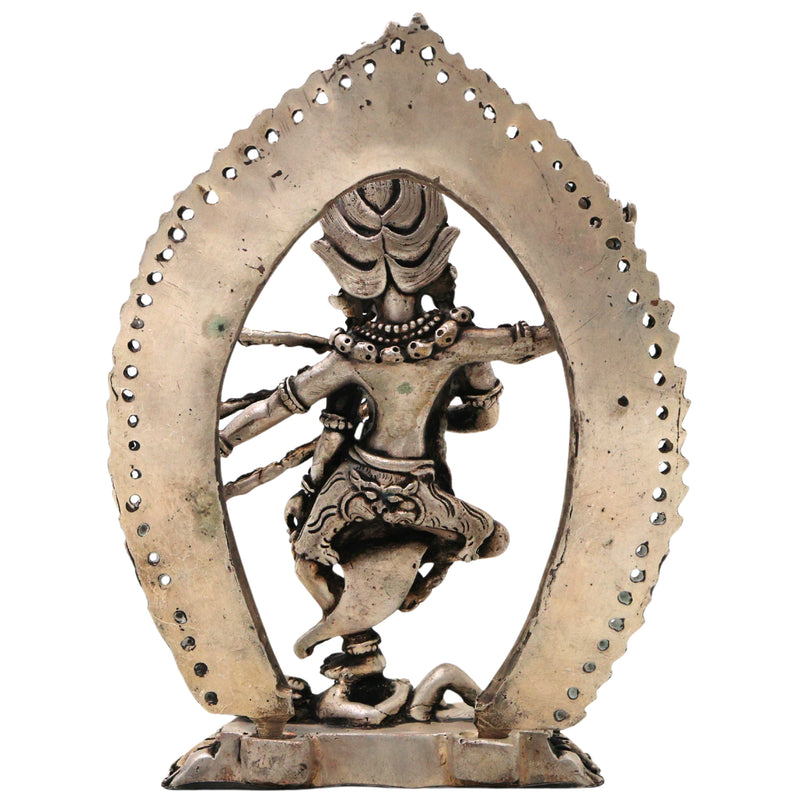 Brass With Silver Coated Handcrafted Kurukulla Devi Idol, Kurukulla Kali Red Tara Vajrayogini Mahavidya Tantric Goddess Murti for Pooja, Spiritual Sadhana, Home Decor & Sacred Gift Statue, Silver, 5.5 Inch, 1 Piece