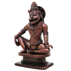 Copper Handcrafted Lakshmi Narasimha Idol, Ugra Narasimha Swamy Murti, Vishnu Avatar Narasimha Bhagwan Statue, Tamra Finish Narasimha Devaru Vigraham for Home Temple Puja & Spiritual Decor, Brown, 4 Inch, 1 Piece