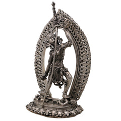 Brass Vajrayogini Idol Silver Coated, Vajra Yogini Devi Dakini Goddess Murti, Tantric Vajrayogini Shakti Statue for Home Pooja, Meditation, Spiritual Decor & Gift, Silver, 5.5 Inch, 1 Piece