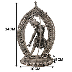 Brass Vajrayogini Idol Silver Coated, Vajra Yogini Devi Dakini Goddess Murti, Tantric Vajrayogini Shakti Statue for Home Pooja, Meditation, Spiritual Decor & Gift, Silver, 5.5 Inch, 1 Piece