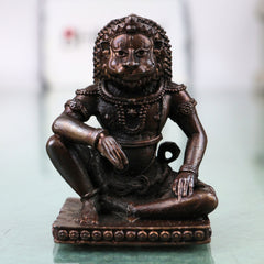Copper Narasimha Swamy Idol, Ugra Narasimha Bhagwan Murti, Narasimhar Narasimhudu Narasingha Tamra Vigraham, Hindu Vishnu Avatar Statue for Puja Home Decor & Spiritual Protection, Brown, 2 Inch, 1 Piece