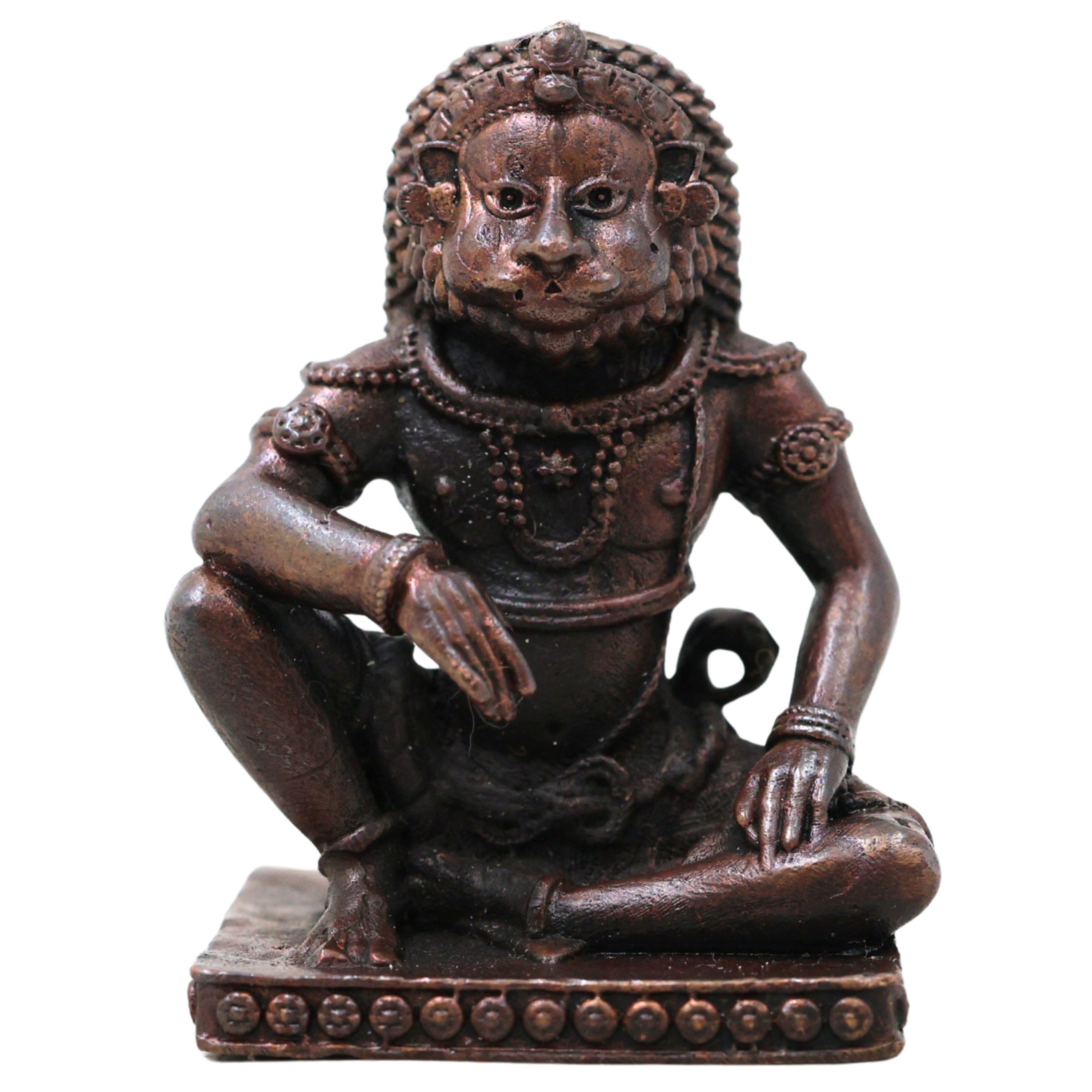 Copper Narasimha Swamy Idol, Ugra Narasimha Bhagwan Murti, Narasimhar Narasimhudu Narasingha Tamra Vigraham, Hindu Vishnu Avatar Statue for Puja Home Decor & Spiritual Protection, Brown, 2 Inch, 1 Piece