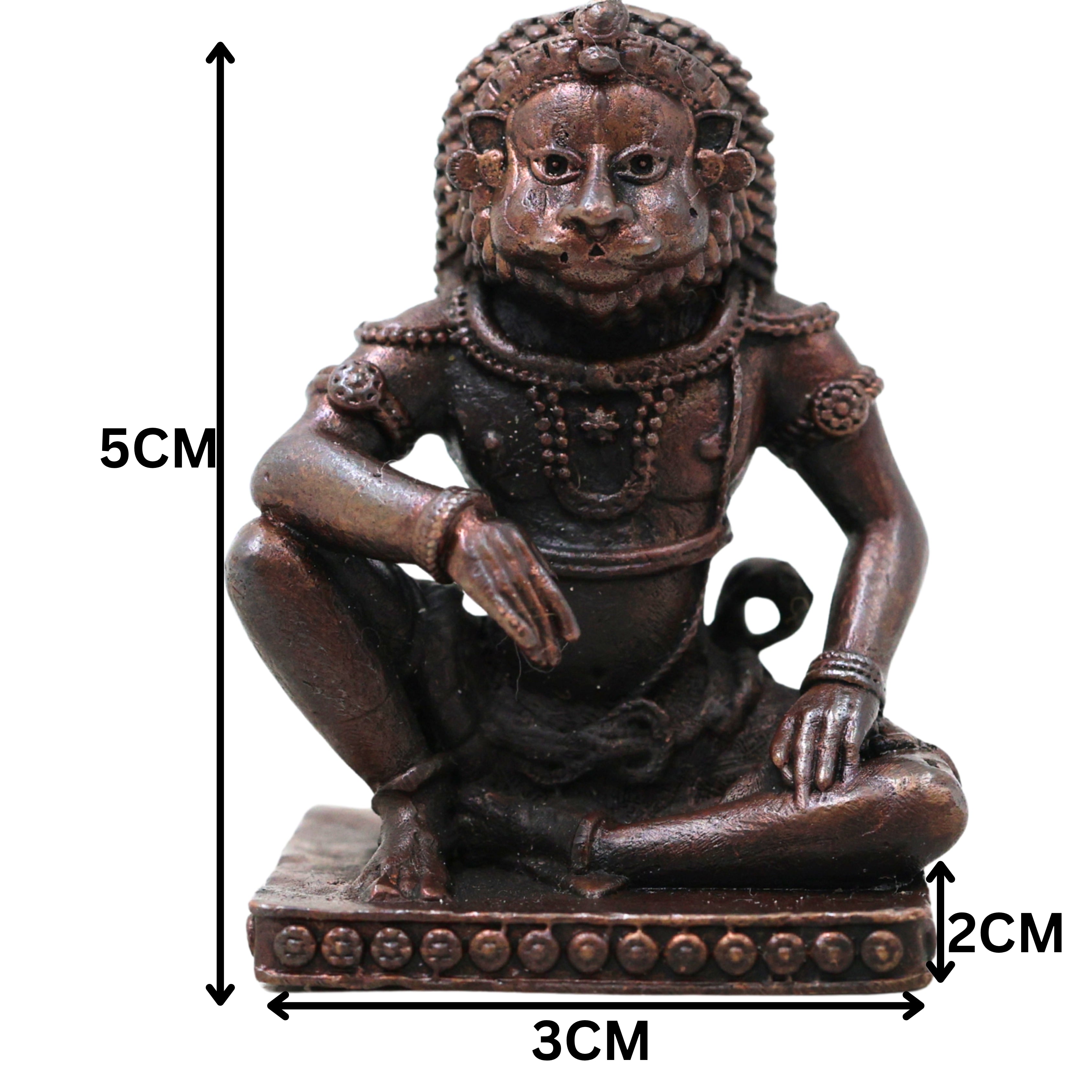 Copper Narasimha Swamy Idol, Ugra Narasimha Bhagwan Murti, Narasimhar Narasimhudu Narasingha Tamra Vigraham, Hindu Vishnu Avatar Statue for Puja Home Decor & Spiritual Protection, Brown, 2 Inch, 1 Piece