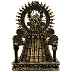 Brass Khatu Shyam Idol Handcrafted Shyam Baba Murti for Pooja Home Decor Spiritual Gifting Traditional Style, Gold, 5 Inch, 1 Piece