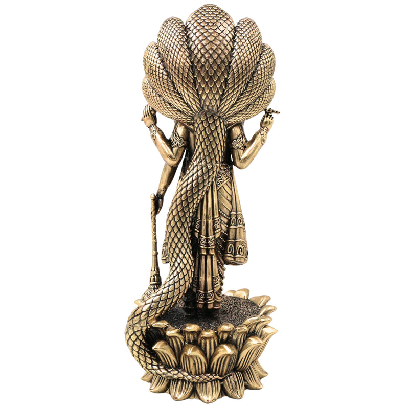 Brass Maha Vishnu Idol Narayana Perumal Murti for Pooja Home Decor Gifting Traditional Handcrafted Statue, Gold, 11 Inch, 1 Piece