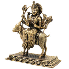 Brass Meladi Mata Ji Idol Murti, Handcrafted Meldi Maa Devi Statue for Pooja, Vastu & Home Decor, Gold, 5 Inch, 1 Piece