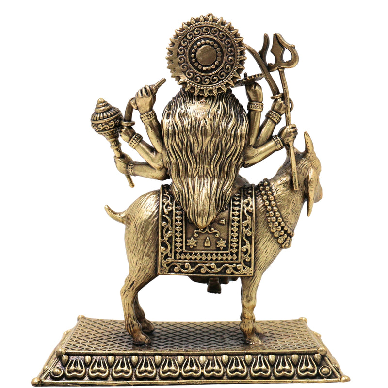 Brass Meladi Mata Ji Idol Murti, Handcrafted Meldi Maa Devi Statue for Pooja, Vastu & Home Decor, Gold, 5 Inch, 1 Piece