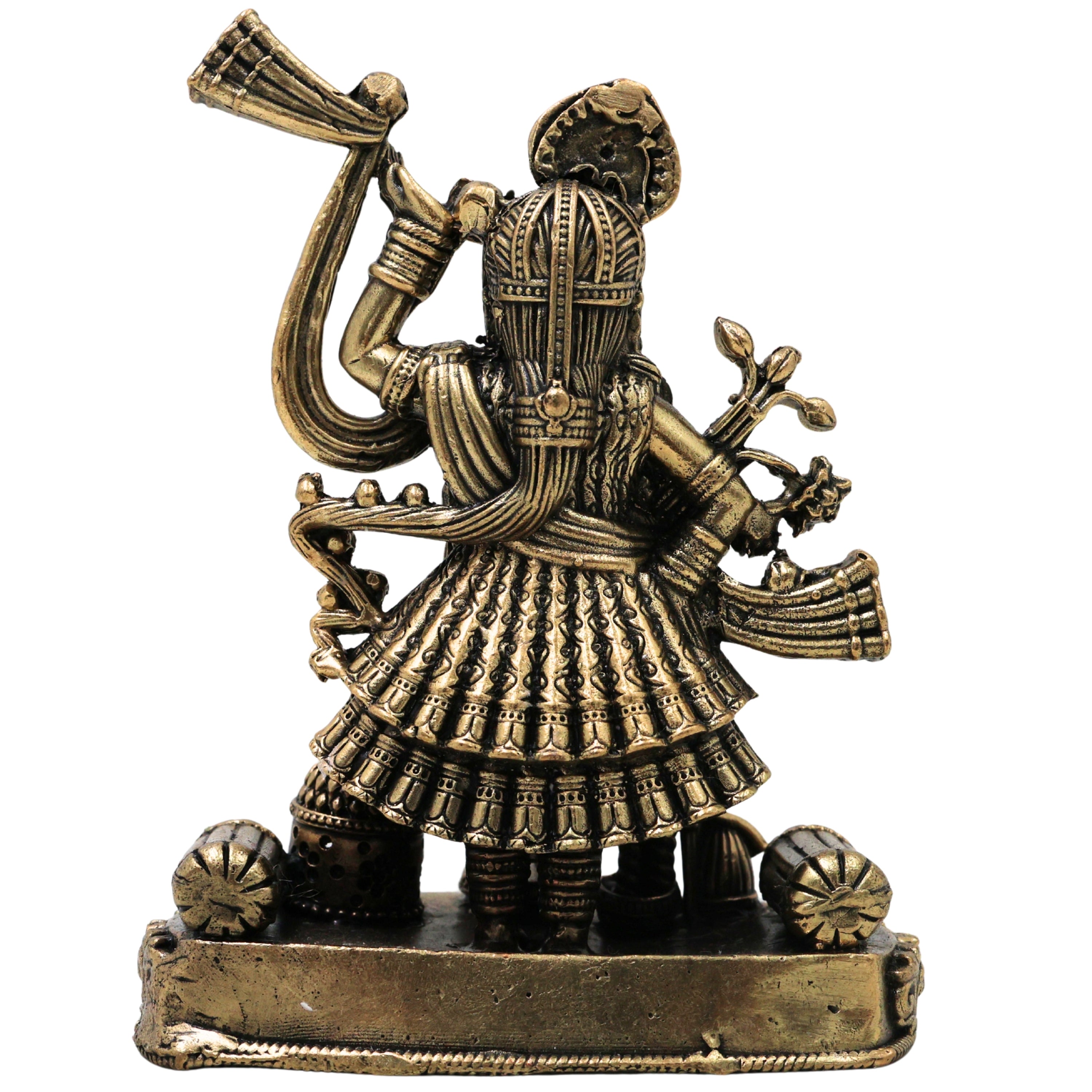 Brass Shrinath Ji Idol Traditional Handcrafted Krishna Murti for Pooja Home Decor Temple Gifting, Gold, 4.5 Inch, 1 Piece