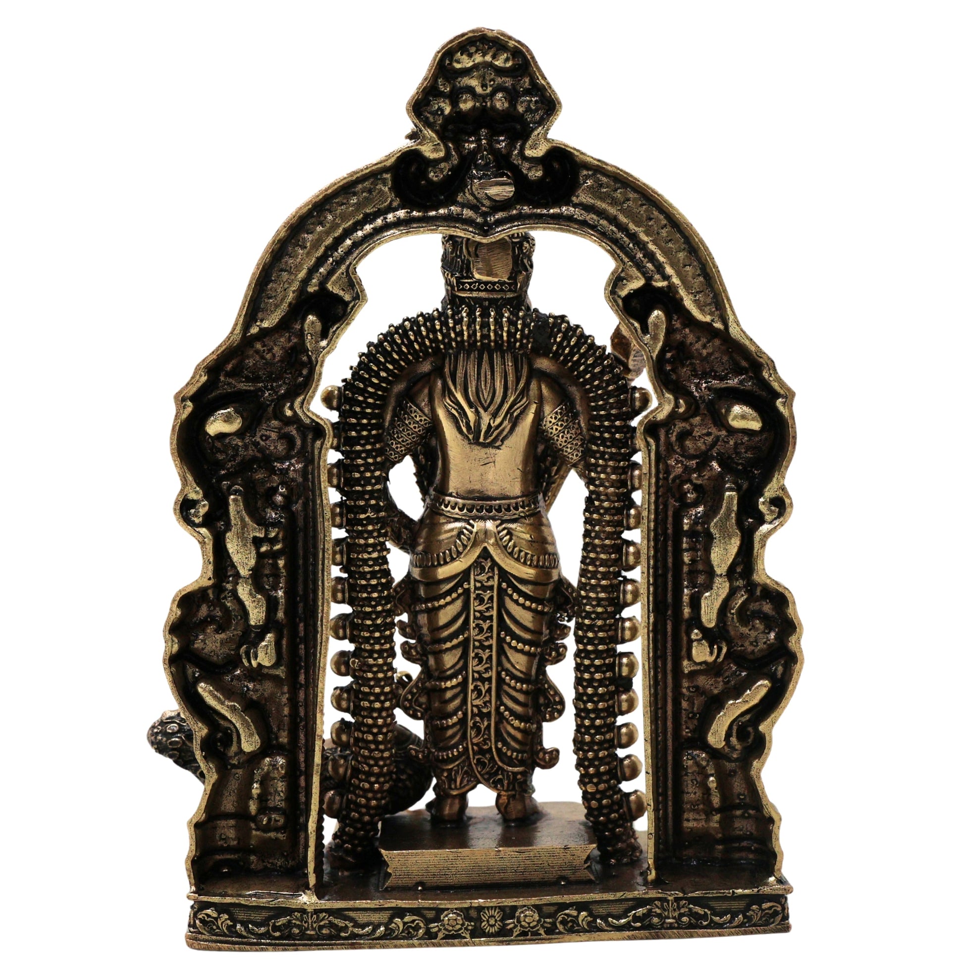 Brass Murugan Subramanya Kartikeya Idol Traditional Chola Handcrafted Statue for Pooja Decor Gift, Gold, 4.5 Inch, 1 Piece