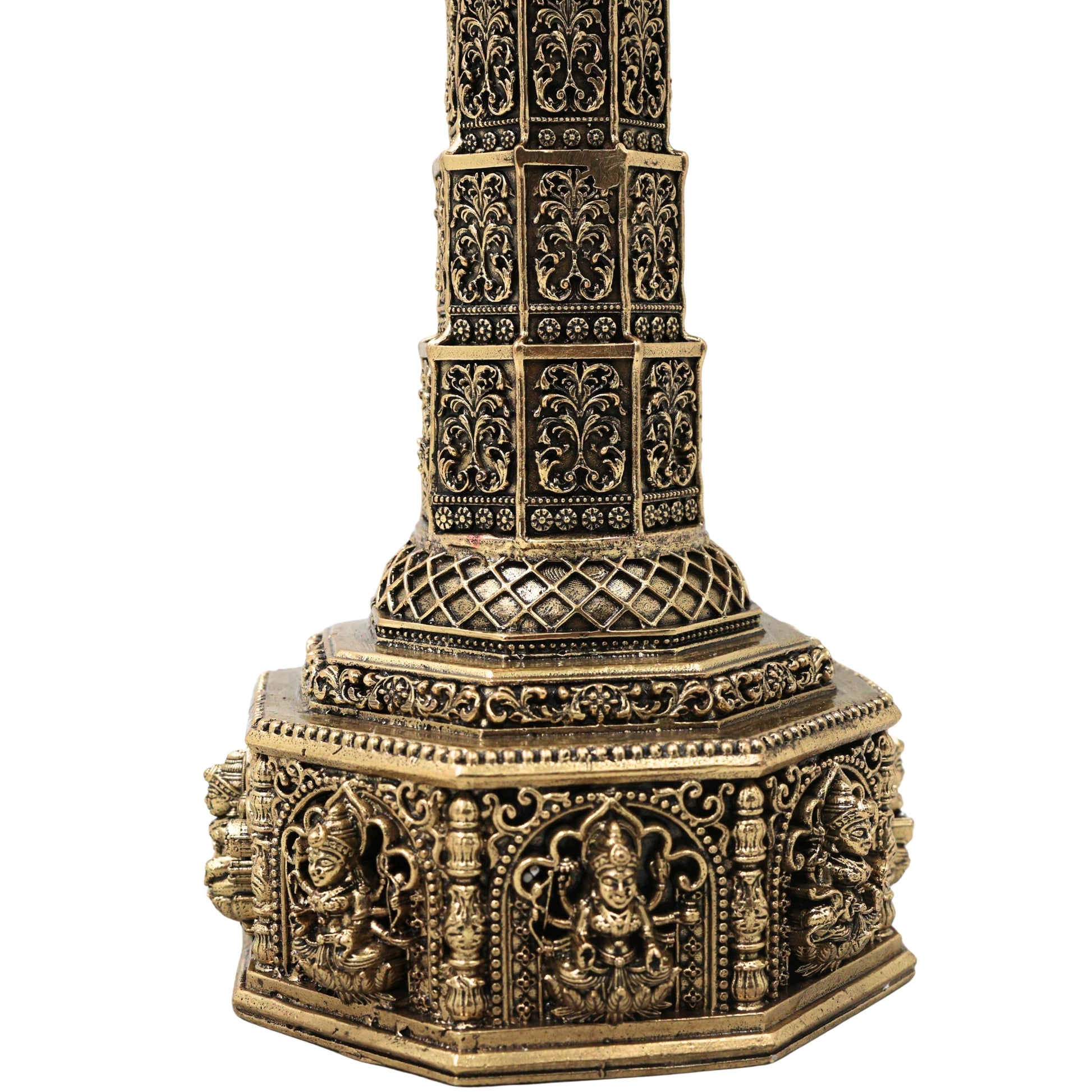 Brass Peacock Lamp Set of 2 Traditional Handcrafted Mayil Vilakku Deepam for Pooja Decor & Gifting, Gold, 6.5 Inch, 2 Piece