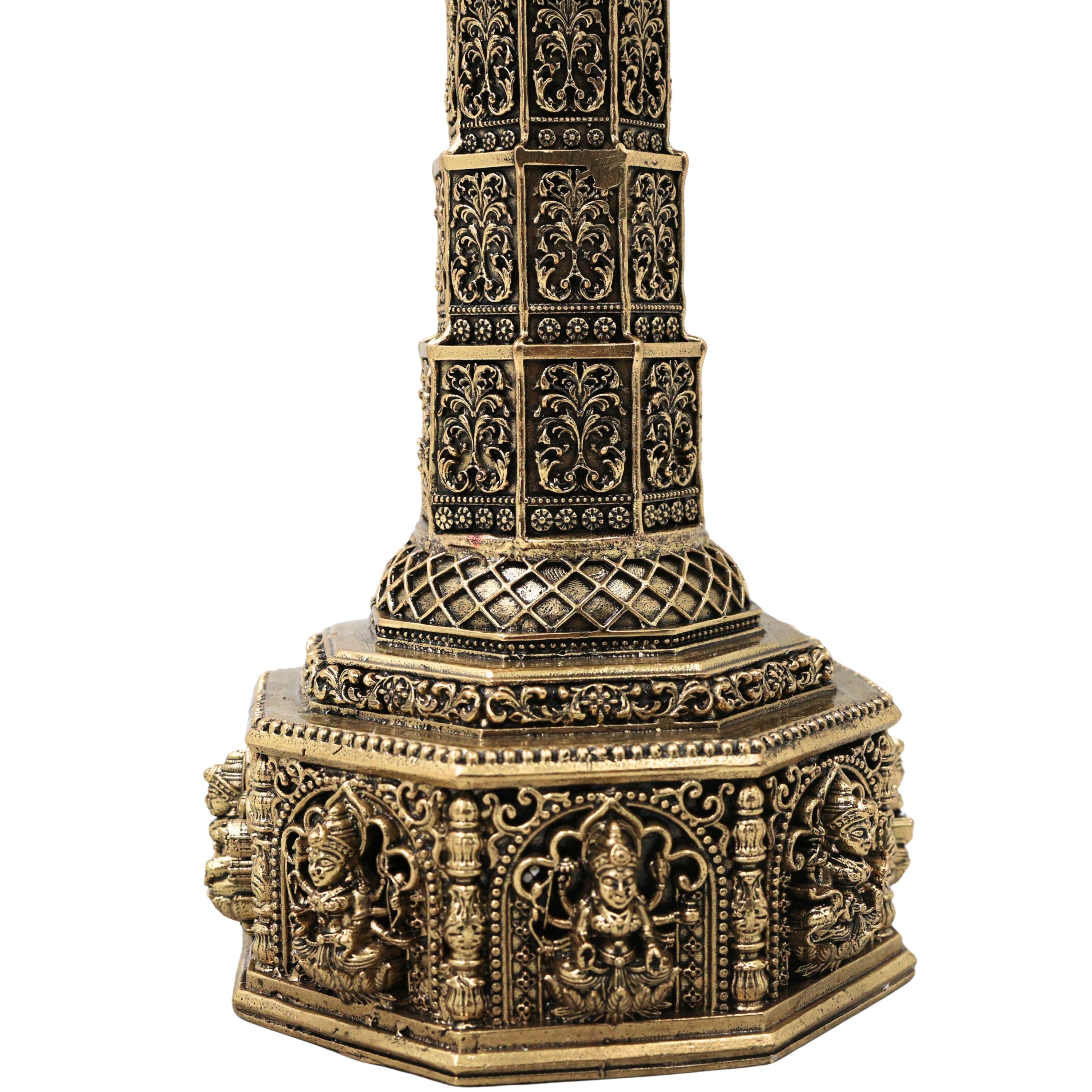Brass Peacock Lamp Set of 2 Traditional Handcrafted Mayil Vilakku Deepam for Pooja Decor & Gifting, Gold, 6.5 Inch, 2 Piece