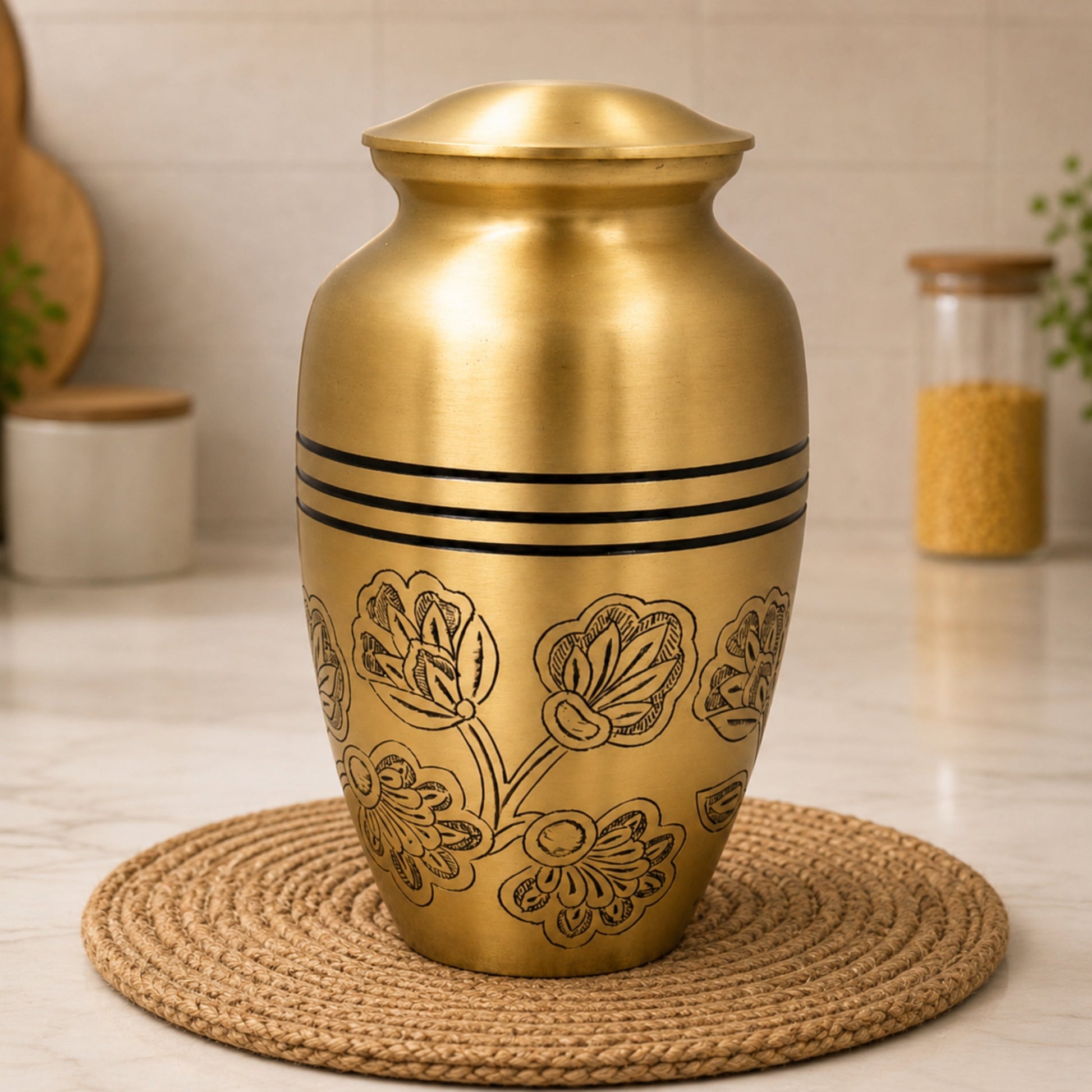 Brass Handcrafted Multipurpose Box for Home Decor & Gifting Traditional Peetal Storage Case, Gold, 10 Inch, 1 Piece