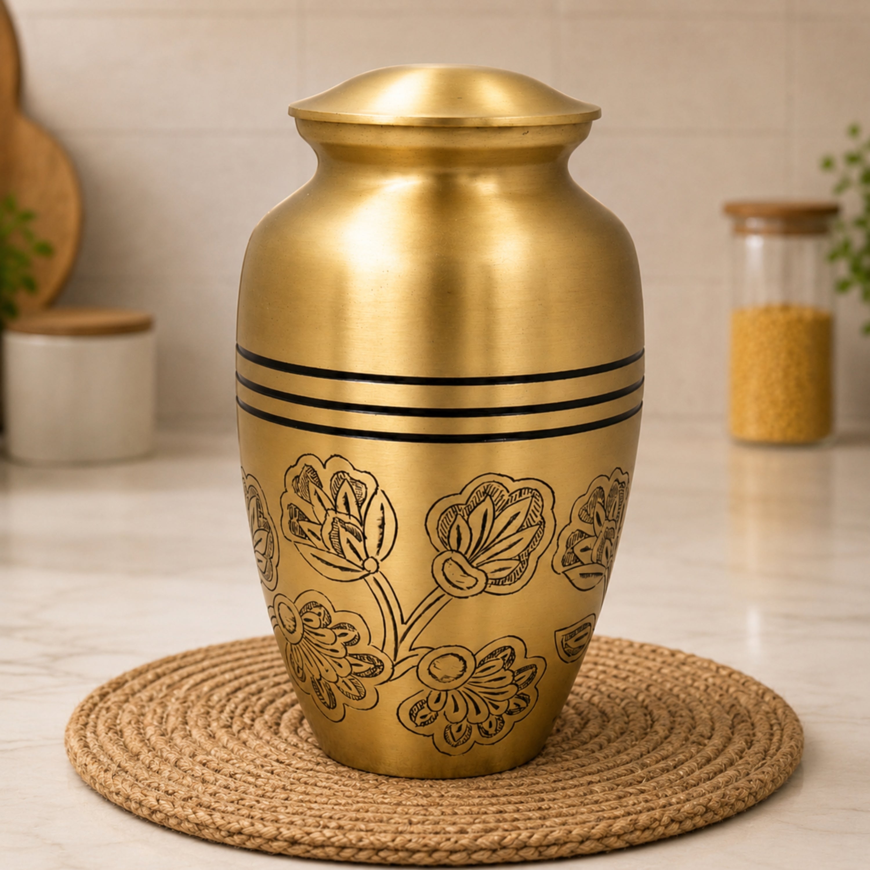 Brass Handcrafted Multipurpose Box for Home Decor & Gifting Traditional Peetal Storage Case, Gold, 10 Inch, 1 Piece